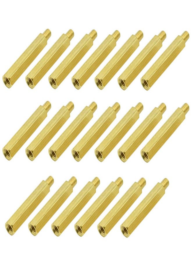 Hxchen M4 x 30mm + 6mm Male Female Thread Brass Hex Standoff Spacer Screws PCB Pillar - (20 Pcs) - Image 1